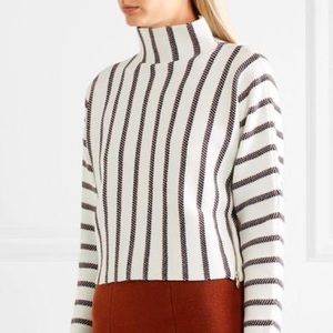 MAJE JACQUARD-KNIT TURTLENECK SWEATER IN SIZE 1